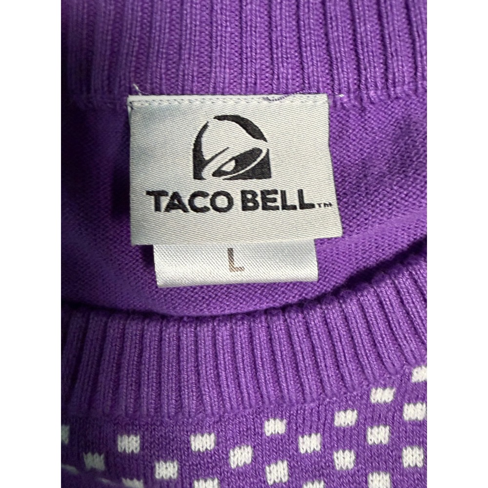 Taco Bell Jingle Bells Taco Shells Ugly Christmas Sweater Size L - Picture 4 of 4